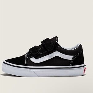 Vans Black & White Old Skool Velcro Low-Top 8.5
